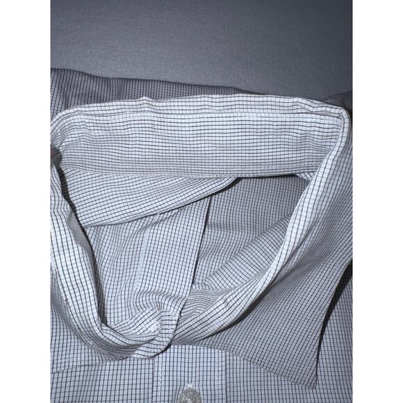 White Windowpane Men Carolina Herrera Button Down - Picture 7 of 9